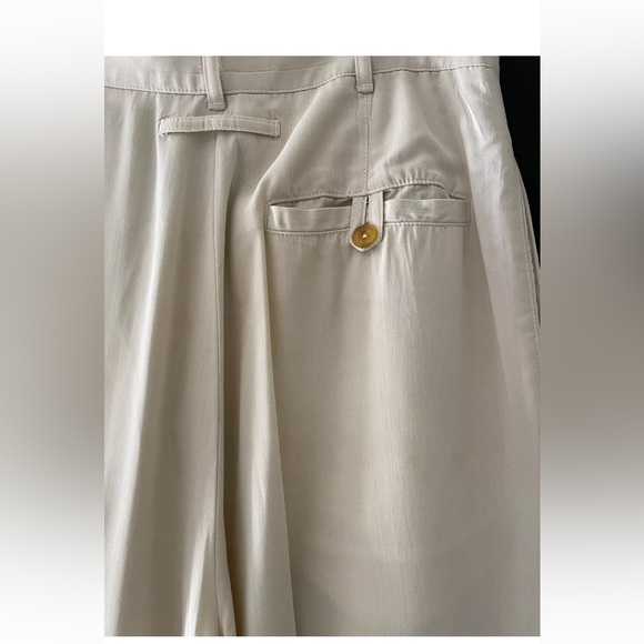 Jean Paul Gaultier Cream Silk Wide Leg Summer Pants 1998 / SIZE 44 - Picture 4 of 5